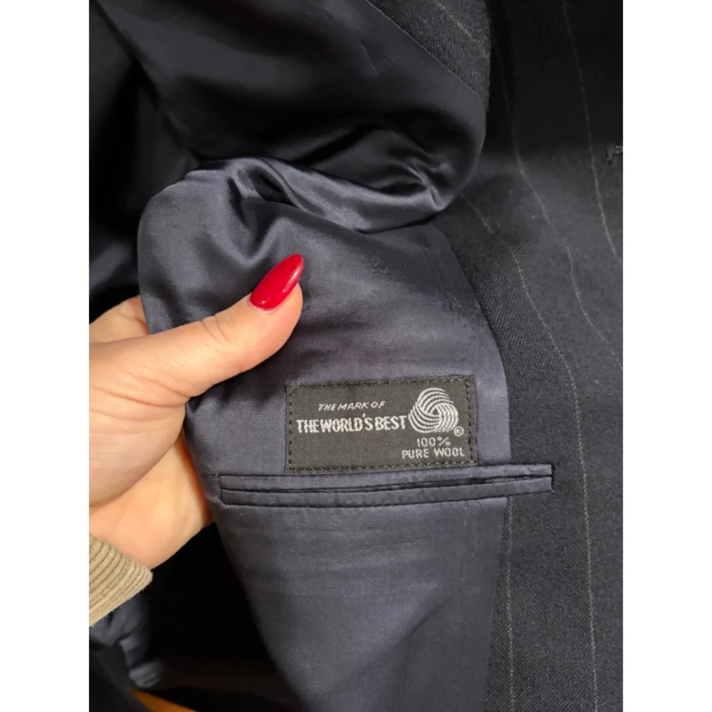 Gieves & Hawkes Savile Row London Wool Pinstripe Blazer Men’s Classic Tailored